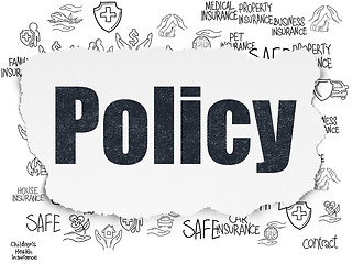 Image showing Insurance concept: Policy on Torn Paper background