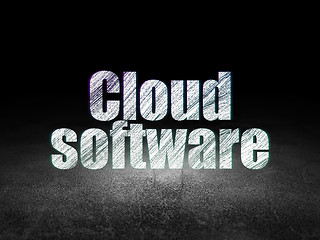 Image showing Cloud technology concept: Cloud Software in grunge dark room