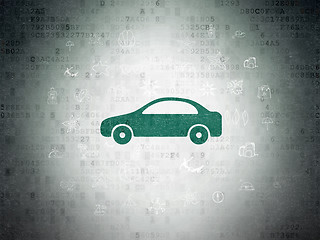 Image showing Tourism concept: Car on Digital Data Paper background