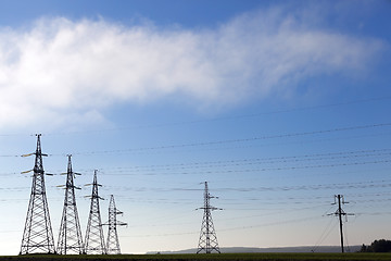 Image showing High-voltage power poles