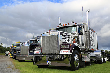 Image showing Classic Kenworth Show Trucks under Dramatic Sky