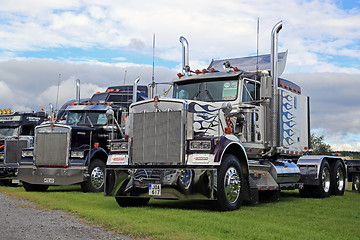 Image showing Classic Kenworth W900 Trucks in a Show