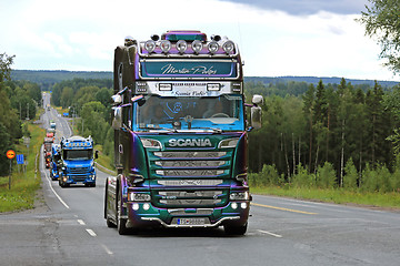 Image showing Scania R520 Of Martin Pakos in Convoy on Scenic Road