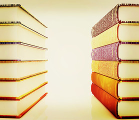 Image showing The stack of books. 3D illustration. Vintage style.