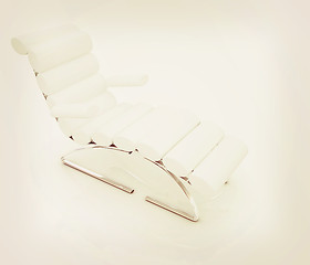 Image showing Comfortable white Sun Bed. 3D illustration. Vintage style.