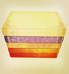 Image showing The stack of books . 3D illustration. Vintage style.