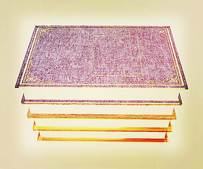 Image showing The stack of books . 3D illustration. Vintage style.