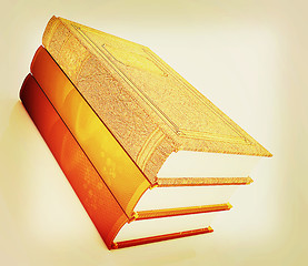 Image showing The stack of books . 3D illustration. Vintage style.