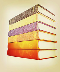 Image showing The stack of books. 3D illustration. Vintage style.