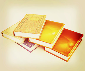 Image showing The stack of books. 3D illustration. Vintage style.