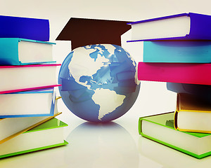 Image showing Global Education. 3D illustration. Vintage style.