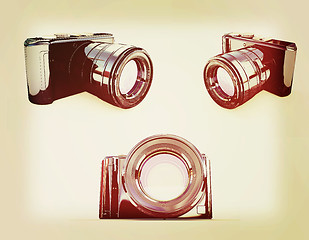 Image showing 3d illustration of photographic camera. 3D illustration. Vintage