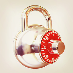 Image showing Illustration of security concept with chrome locked combination 