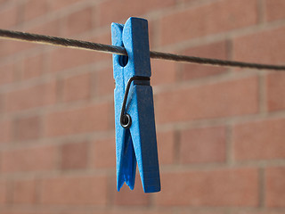 Image showing Blue Clothespin peg