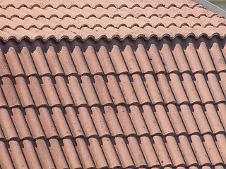 Image showing Red roof tiles