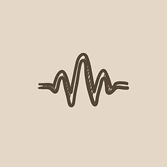 Image showing Sound wave sketch icon.