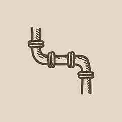Image showing Water pipeline sketch icon.
