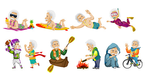 Image showing Vector set of old sports man illustrations.