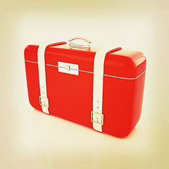 Image showing traveler\'s suitcase . 3D illustration. Vintage style.