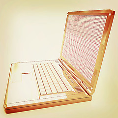 Image showing Laptop. 3D illustration. Vintage style.