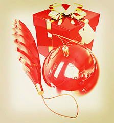 Image showing Bright christmas gifts. 3D illustration. Vintage style.