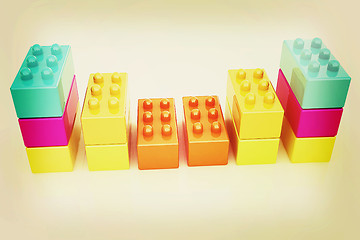 Image showing Building blocks efficiency concept on white . 3D illustration. V