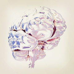 Image showing Human brain. 3D illustration. Vintage style.