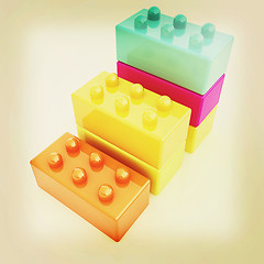 Image showing Building blocks efficiency concept on white . 3D illustration. V