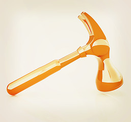 Image showing Hammer on white background . 3D illustration. Vintage style.