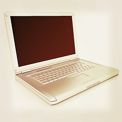 Image showing Laptop Computer PC. 3D illustration. Vintage style.