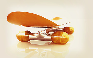 Image showing Skateboard. 3D illustration. Vintage style.