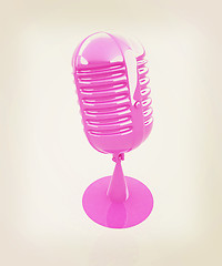 Image showing Glossy microphone . 3D illustration. Vintage style.