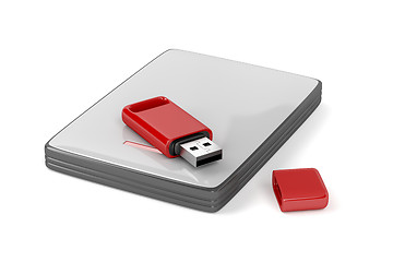 Image showing Usb stick and external hard drive