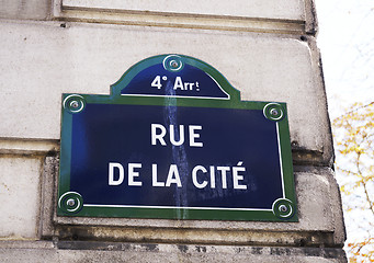 Image showing Street sign in Paris