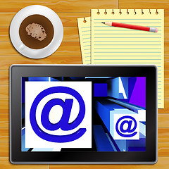 Image showing At Symbol Tablet Showing Email Messages 3d Illustration