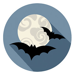 Image showing Halloween Bats Icon Means Spooky Horror Symbol