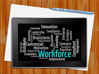 Image showing Workforce Word Shows Human Resources 3d Illustration