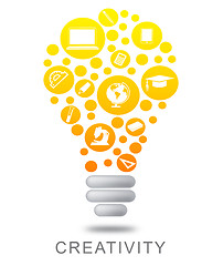 Image showing Creativity Lightbulb Means Innovation Talent and Concepts