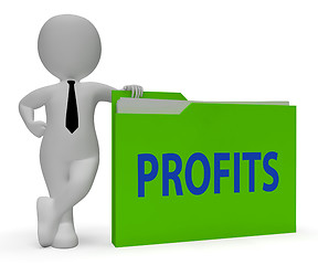 Image showing Profits Folder Means Income Growth 3d Rendering