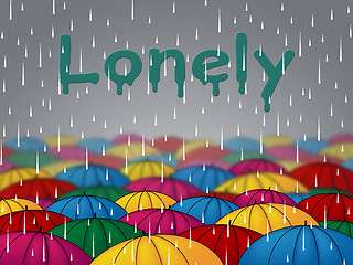 Image showing Lonely Rain Indicates Isolated Friendless And Rejected