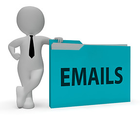 Image showing Emails Folder Represents Internet Messages 3d Rendering