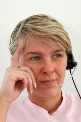 Image showing headset woman