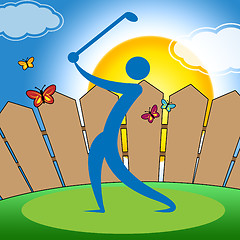 Image showing Golf Swing Indicates Fairway Golfer And Playing