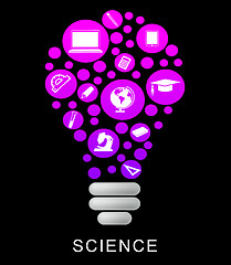 Image showing Science Lightbulb Indicates Physics Chemistry And Investigation