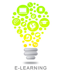 Image showing Elearning Lightbulb Means Online Education And Studying