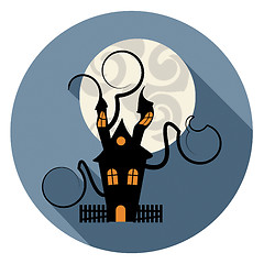 Image showing Haunted House Icon Indicates Trick Or Treat Spooky Home