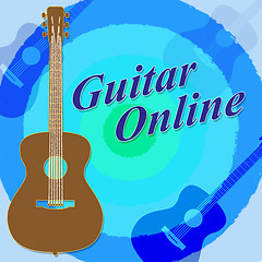 Image showing Guitar Online Means Internet Music And Websites