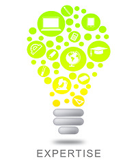 Image showing Expertise Lightbulb Indicates Proficient Skills And Experience