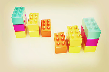 Image showing Building blocks efficiency concept on white . 3D illustration. V