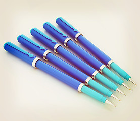 Image showing corporate pen design . 3D illustration. Vintage style.